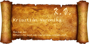 Krisztián Veronika névjegykártya
